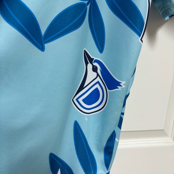 BDA Sports Dunedin Blue Jays Hawaiian Short Sleeve Button Down Shirt Size Large - Picture 4 of 11